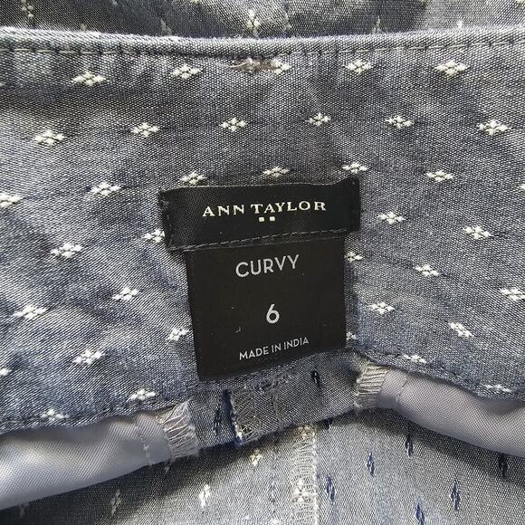 Ann Taylor Curvy Cotton Blend Small Diamond Print Cropped Pants Size 6 - Picture 5 of 11